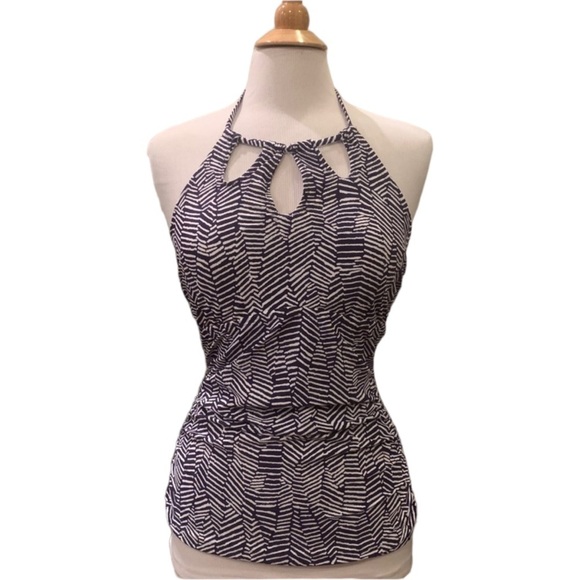 Island Escape Tankini Top 6 or 8 Bora Bora 
Mikonos Beach High-Neck Swim Navy - Picture 2 of 9